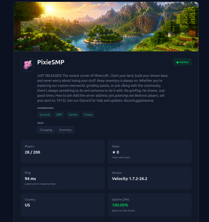 ServerList server detail page